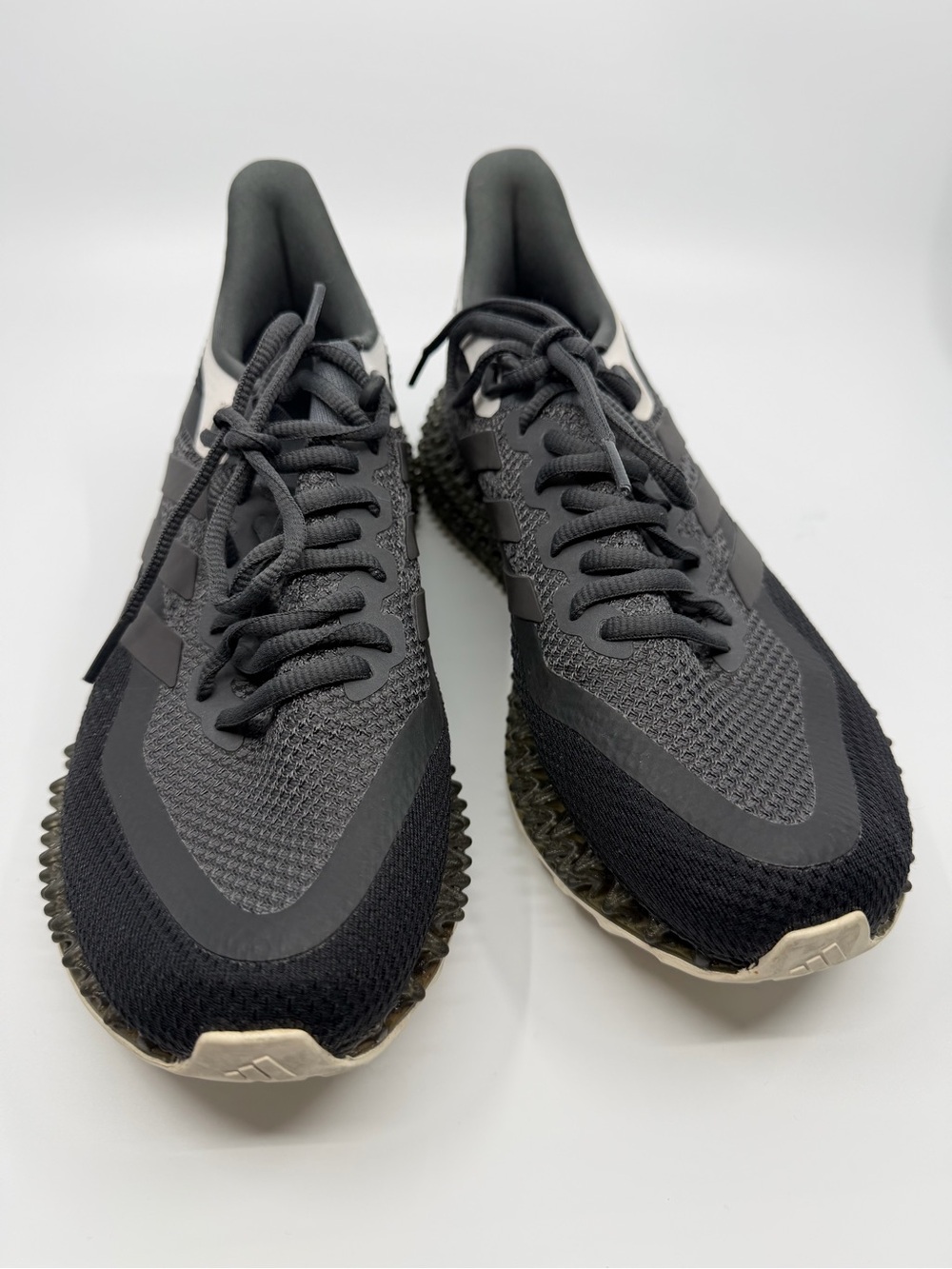 adidas Black and Gray Knit Running Sneakers